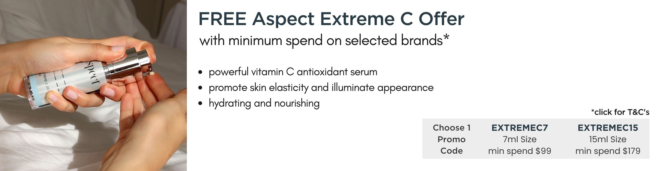 FREE Aspect Extreme C20 7ml or 15ml Trial size with minimum spend on selected brands