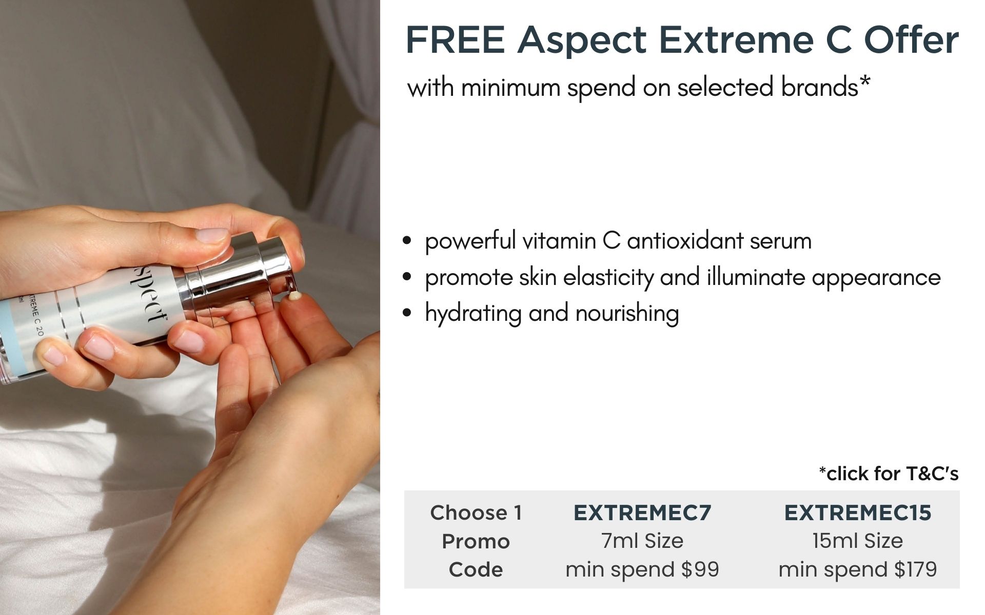 FREE Aspect Extreme C20 7ml or 15ml Trial size with minimum spend on selected brands