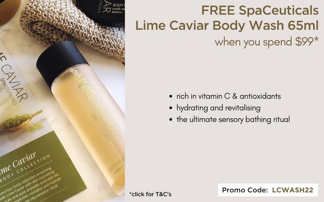 Free SpaCeuticals Lime Caviar Body Wash 65ml when you spend $99