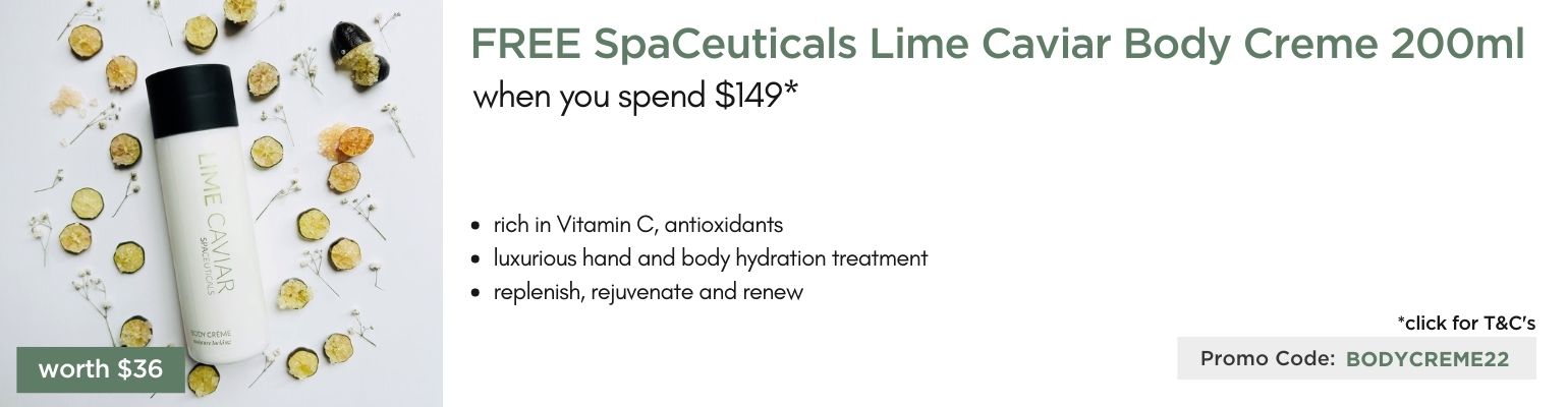FREE SpaCeuticals Lime Caviar Body Creme 200ml worth $36 when you spend $149